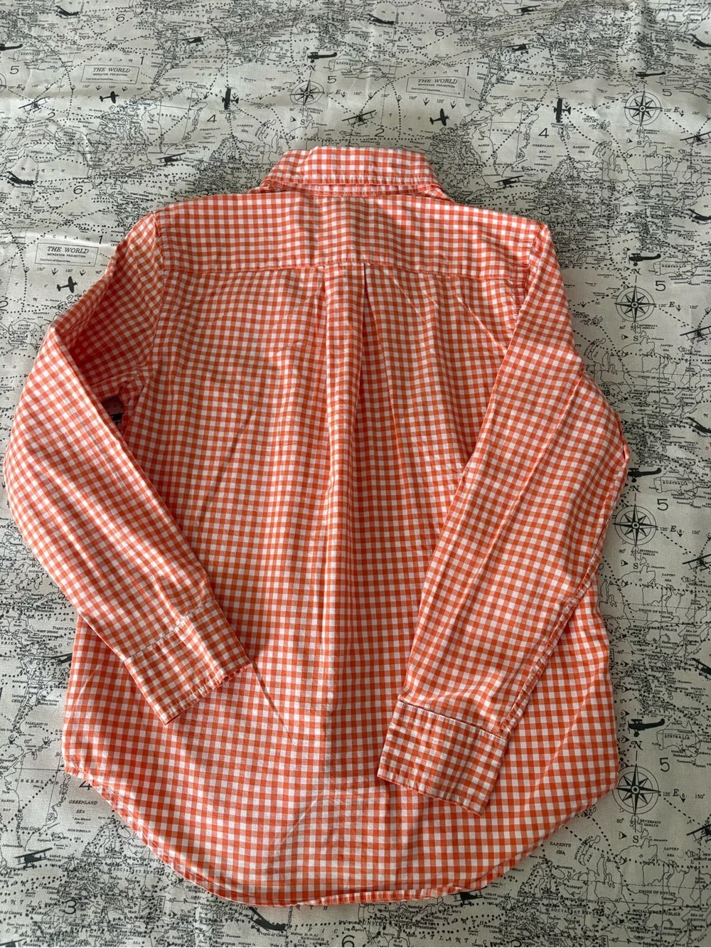 Ralph Lauren Orange and White Gingham Button-Down Shirt